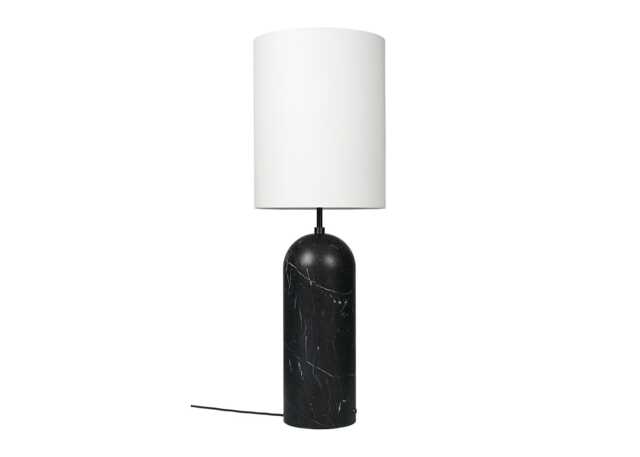 Gubi Fol19 Gravity Floor Lamp XL High Black Marble Base White Shade - image 1
