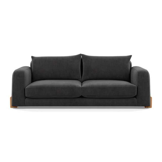 Heal's Nuvola 4 Seater Sofa Smart Luxe Velvet Nickel Natural Oak Feet