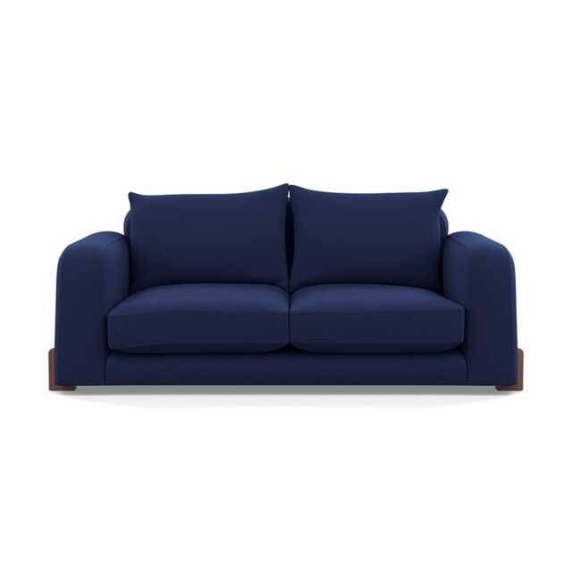 Heal's Nuvola 2 Seater Sofa Melton Wool New Navy Walnut Stained Feet