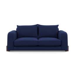 Heal's Nuvola 2 Seater Sofa Melton Wool New Navy Walnut Stained Feet