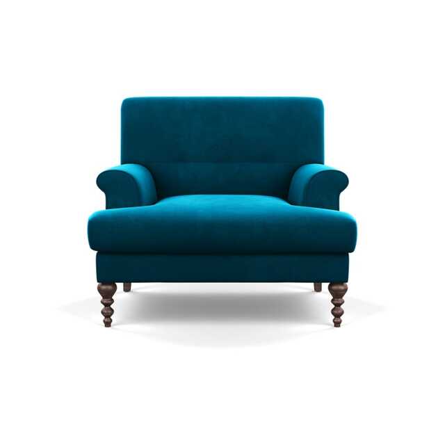 Scp Oscar Formal Armchair Velvet Teal Walnut Feet