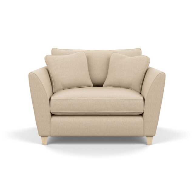 Heal's Torino Loveseat Brushed Cotton Oat Natural Feet
