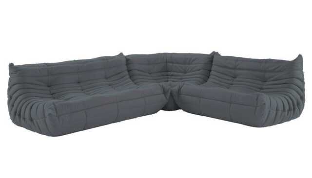 Ligne Roset Togo Modular Corner Alcantara Chic Grey