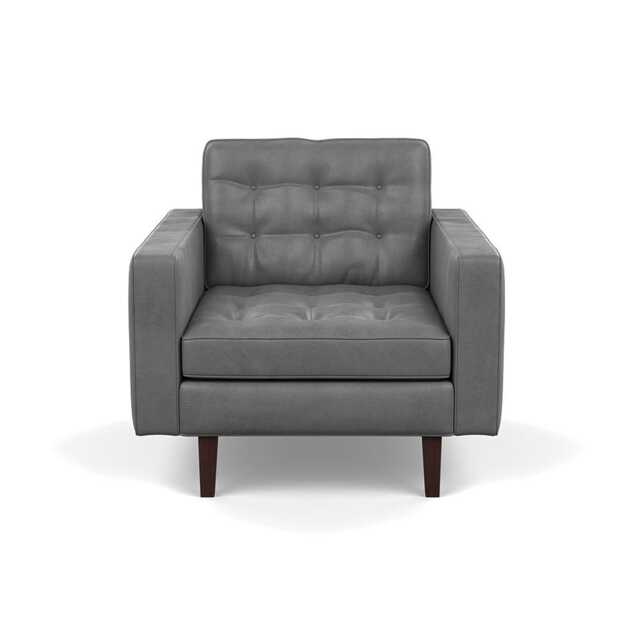Heal's Hepburn Armchair Daino Leather Steel Black Feet