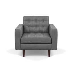 Heal's Hepburn Armchair Daino Leather Steel Black Feet