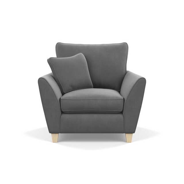 Heal's Torino Armchair Smart Velvet Mercury Natural Feet