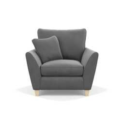 Heal's Torino Armchair Smart Velvet Mercury Natural Feet