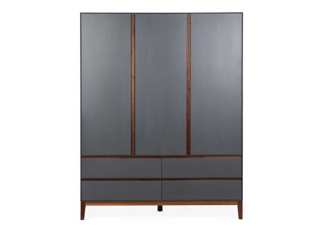 Heal's Lars Triple Wardrobe in Grey and Walnut
