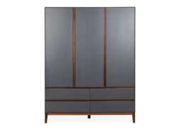 Heal's Lars Triple Wardrobe in Grey and Walnut