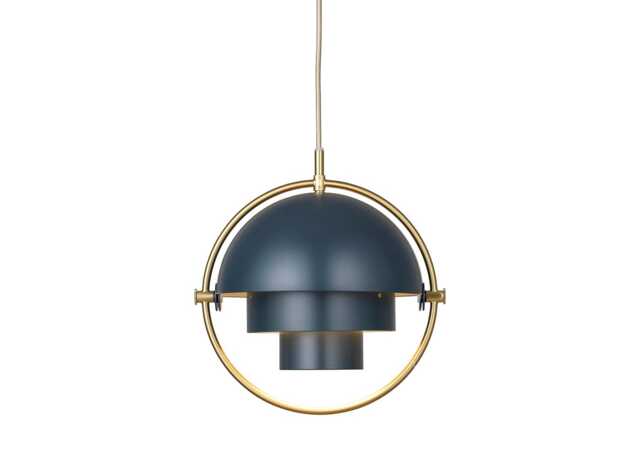 Gubi Multi-Lite Pendant Light Brass Frame Midnight Shade Small - image 1