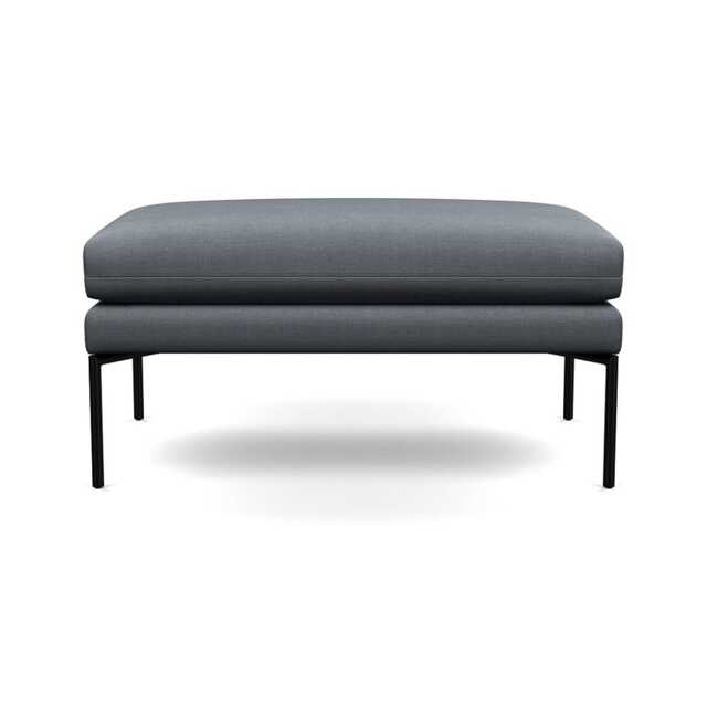 Heal's Matera Large Ottoman Siena Cotton Shale Grey Black Feet