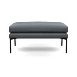 Heal's Matera Large Ottoman Siena Cotton Shale Grey Black Feet