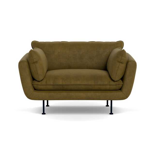 Heal's Allora Loveseat Smart Luxe Velvet Peridot Black Feet