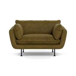 Heal's Allora Loveseat Smart Luxe Velvet Peridot Black Feet
