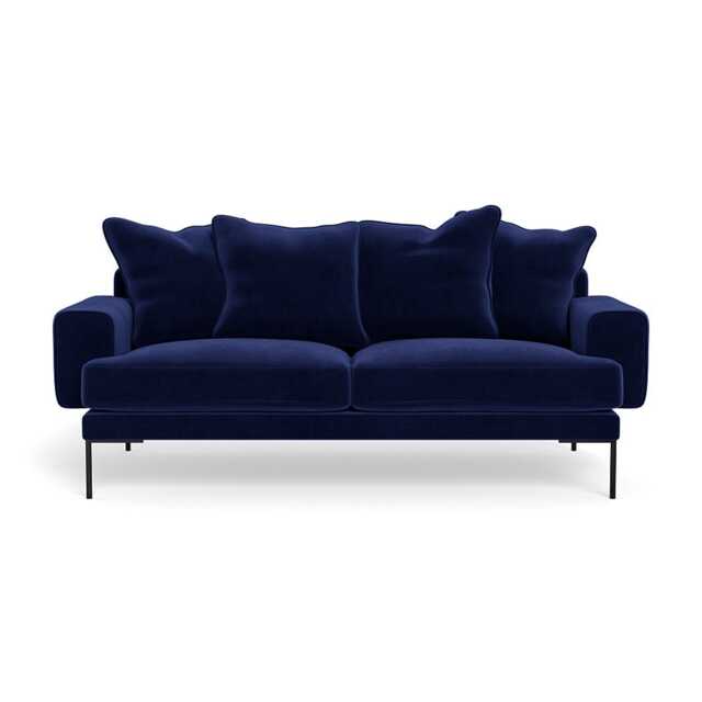Heal's Torrington 3 Seater Sofa Smart Luxe Velvet Midnight Black Feet - image 1