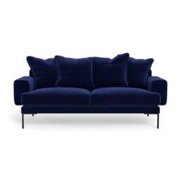 Heal's Torrington 3 Seater Sofa Smart Luxe Velvet Midnight Black Feet - thumbnail 1