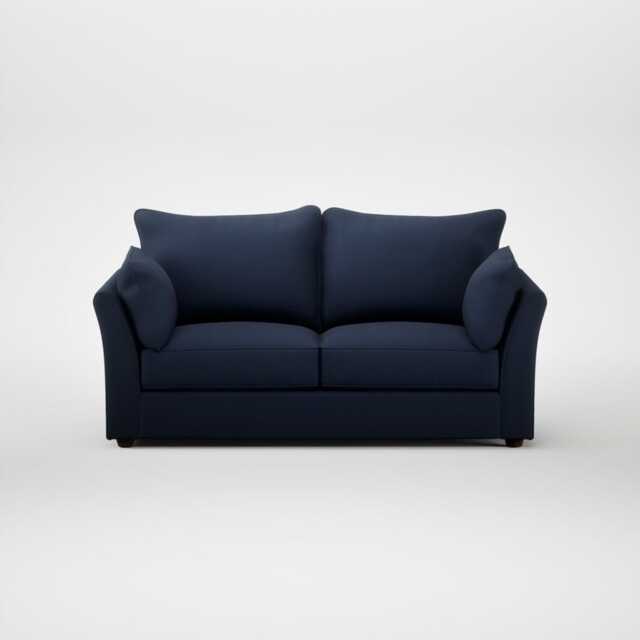 Heal's Tailor 3 Seater Sofa Smart Cotton Linen Indigo Walnut Stained Feet - image 1