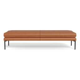 Heal's Matera Bench 180cm Linea Leather Brown 680 Black Feet