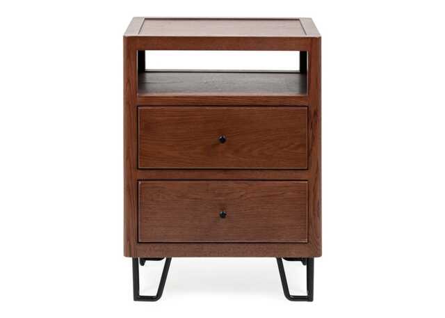 Heal's Brunel Bedside Table Dark Wood - image 1