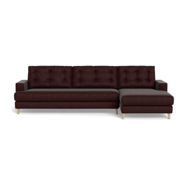 Heal's Mistral Right Hand Facing Corner Sofa Smart Luxe Velvet Acorn Natural Beech Feet - image 1