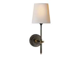 Visual Comfort Bryant Sconce Bronze Antique Brass/Linen Shade