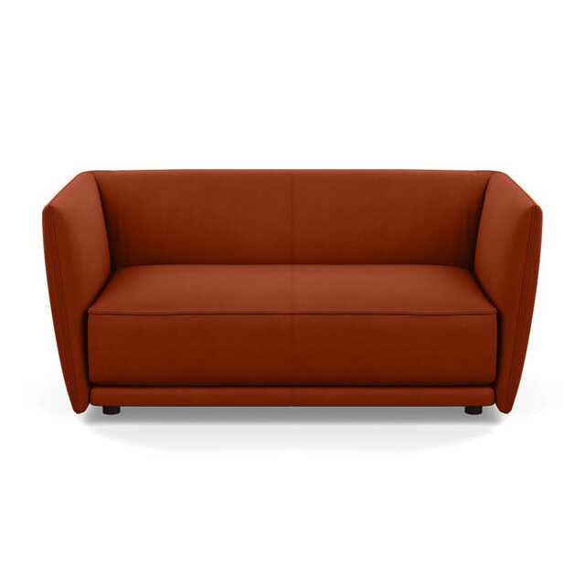 Heal's Valley 2 Seater Sofa Nobilis Velvet Rust Walnut Stain Feet - image 1