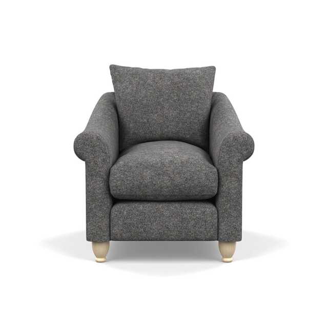 Heal's Devon Armchair Melton Wool Shale Natural Feet
