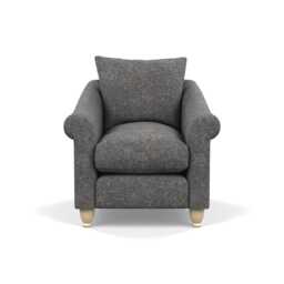 Heal's Devon Armchair Melton Wool Shale Natural Feet