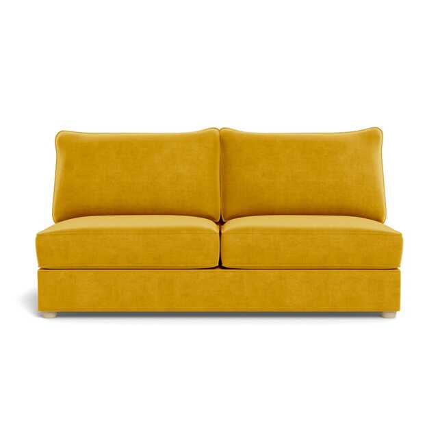 Heal's Tailor Large Armless Unit Smart Luxe Velvet Canary Natural Feet