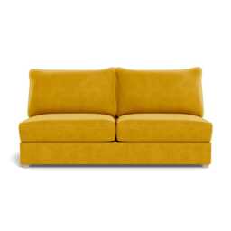 Heal's Tailor Large Armless Unit Smart Luxe Velvet Canary Natural Feet