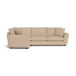 Heal's Snooze Left Hand Facing Corner Sofa Capelo Linen-Cotton Bamboo Black Feet