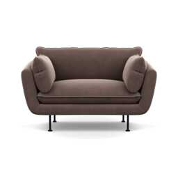 Heal's Allora Loveseat Smart Velvet Mouse Black Feet
