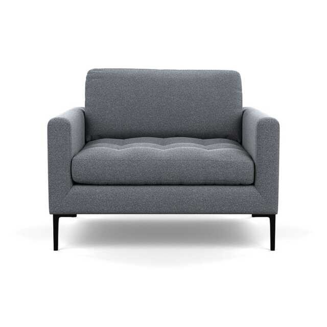 Heal's Eton Loveseat Textured Boucle Steel Black Feet