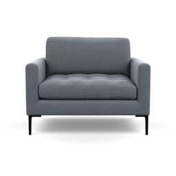 Heal's Eton Loveseat Textured Boucle Steel Black Feet