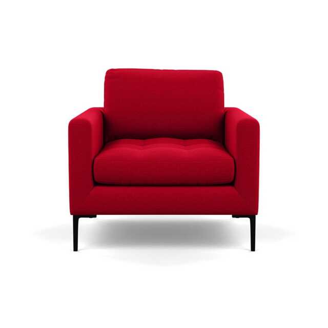Heal's Eton Armchair Melton Wool Red Oxide Black Feet