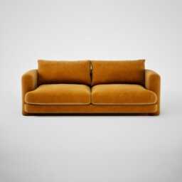 Heal's Rafi 3 Seater Sofa Smart Luxe Velvet Cognac