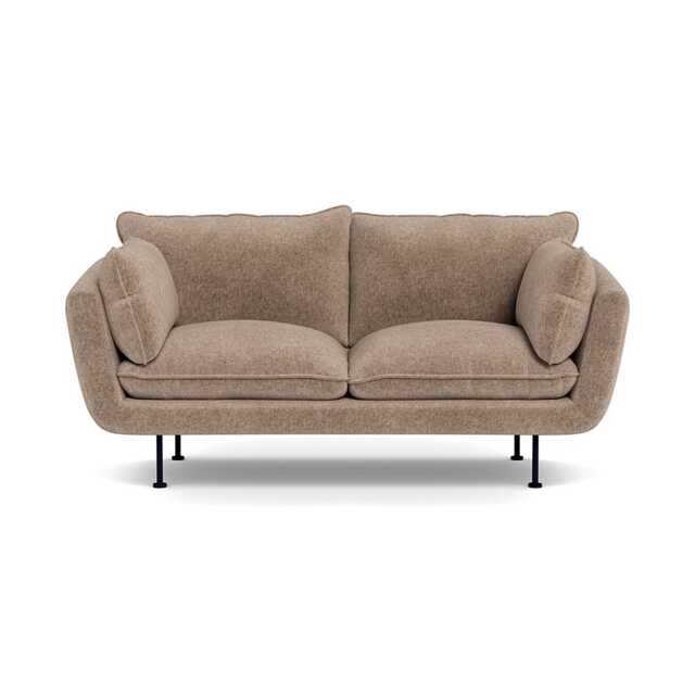 Heal's Allora 2 Seater Sofa Velvet Boucle Rocky Black Feet