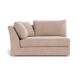Heal's Tailor Large Curved Left Hand Facing Corner Unit Smart Velvet Pebble Natural Feet