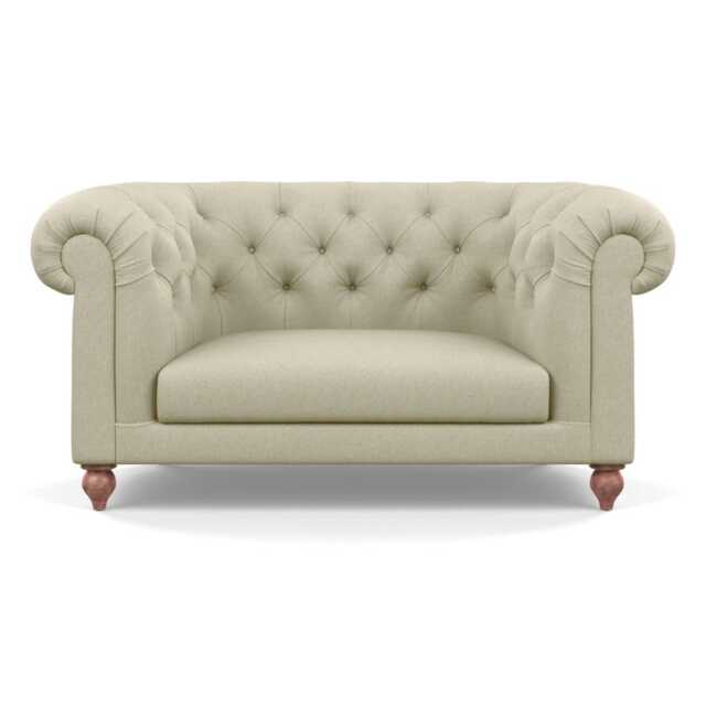 Heal's Fitzrovia Loveseat Cotton Grain Chestnut Stain Feet