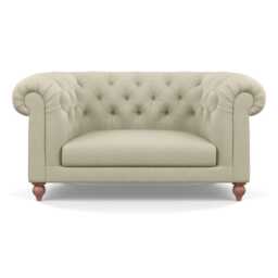Heal's Fitzrovia Loveseat Cotton Grain Chestnut Stain Feet