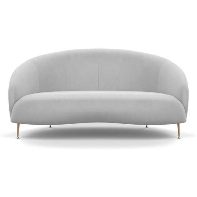Heal's Bloomsbury 2 Seater Sofa Velvet Platinum Brass Feet