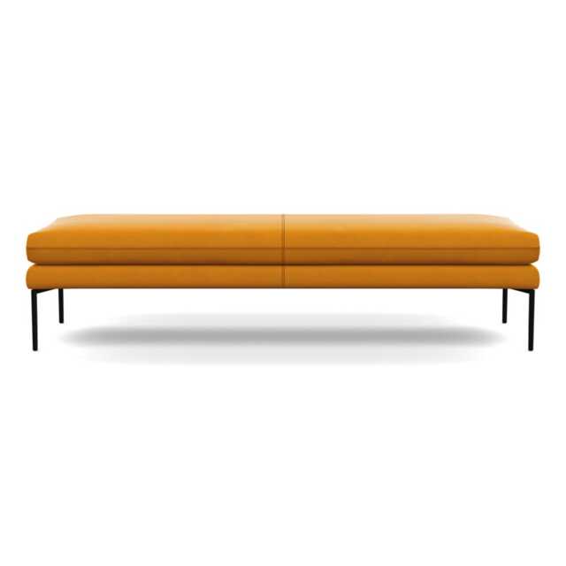 Heal's Matera Bench 180cm Nobilis Velvet Mustard Black Feet