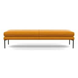 Heal's Matera Bench 180cm Nobilis Velvet Mustard Black Feet