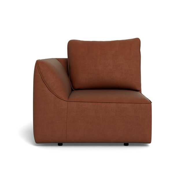 Heal's Morven Left Hand Facing Single Unit Smart Luxe Velvet Tawny Black Feet
