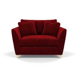 Heal's Torino Loveseat Smart Luxe Velvet Mulberry Natural Feet