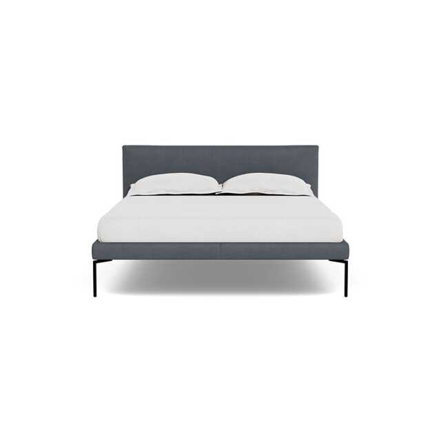 Heal's Matera Bed Double Siena Cotton Shale Grey Black Feet