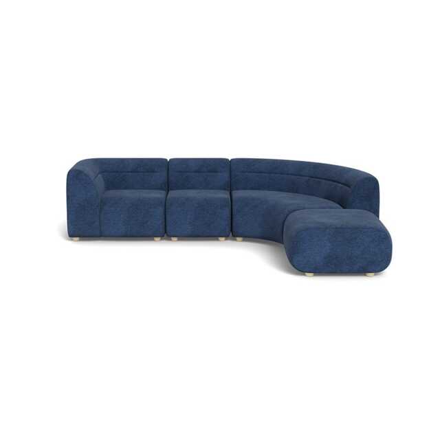 Heal's Lilli Right Hand Facing Curved Corner Sofa Broadweave Lagoon Natural Beech Feet