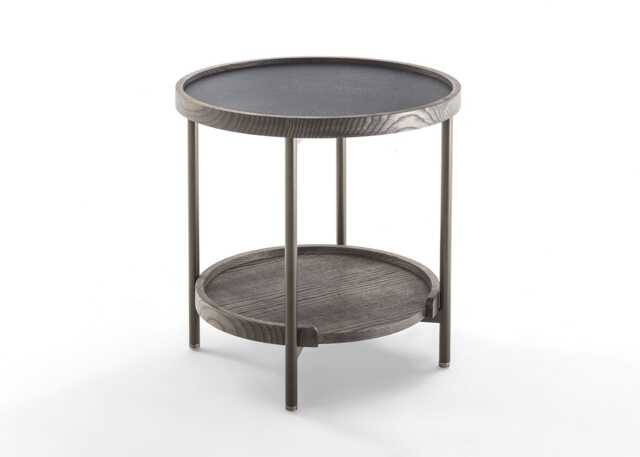 Porada Koster Side Table 50cm Ash Grey Stained with Oxide Black Rock