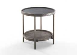 Porada Koster Side Table 50cm Ash Grey Stained with Oxide Black Rock