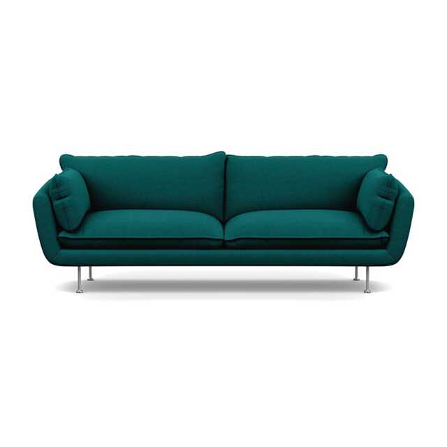 Heal's Allora 4 Seater Sofa Brushed Cotton Pine Stainless Steel Feet